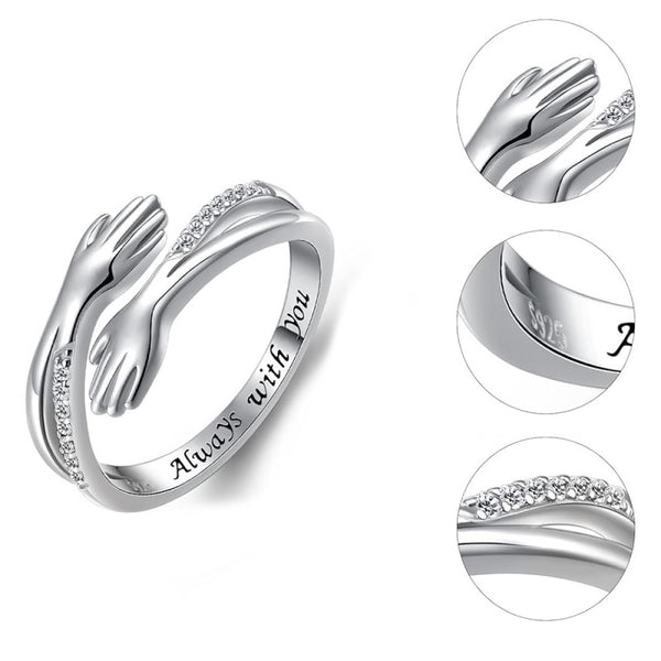 Silver Hug Ring-Always With You HNS Studio Canada