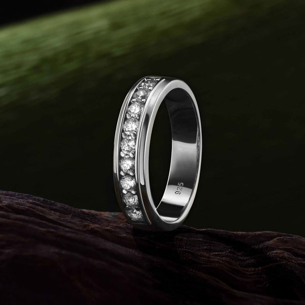 Men Promise Ring Band Sterling Silver