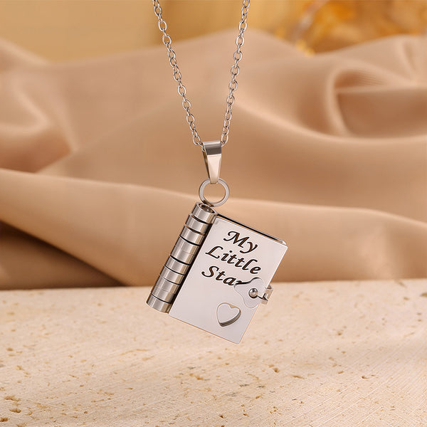 Custom Book Necklace – Personalized Mini Book Pendant Gift for Daughter, Son, Granddaughter, Grandson | HNS Studio