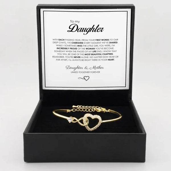 To My Daughter Infinity Heart Bracelet
