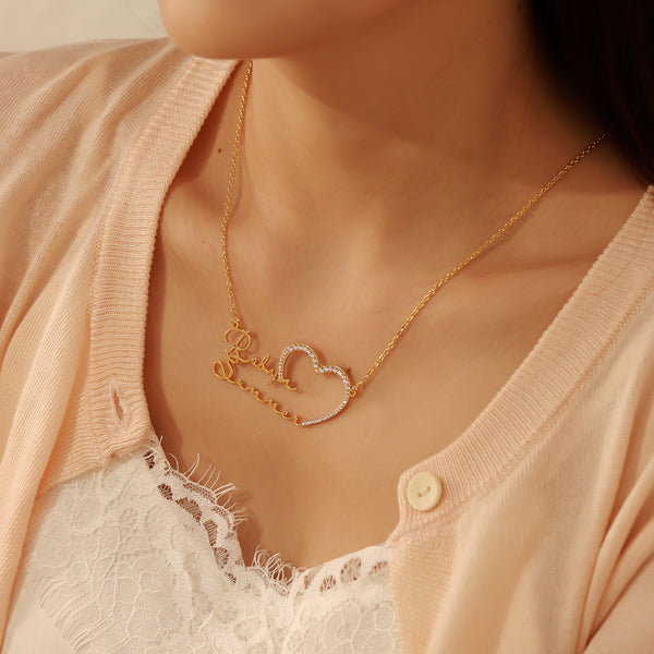 Sparkling Couple Name Necklace