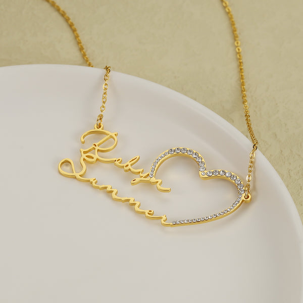 Sparkling Couple Name Necklace