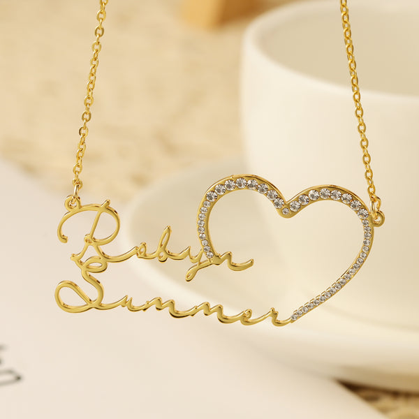 Sparkling Couple Name Necklace