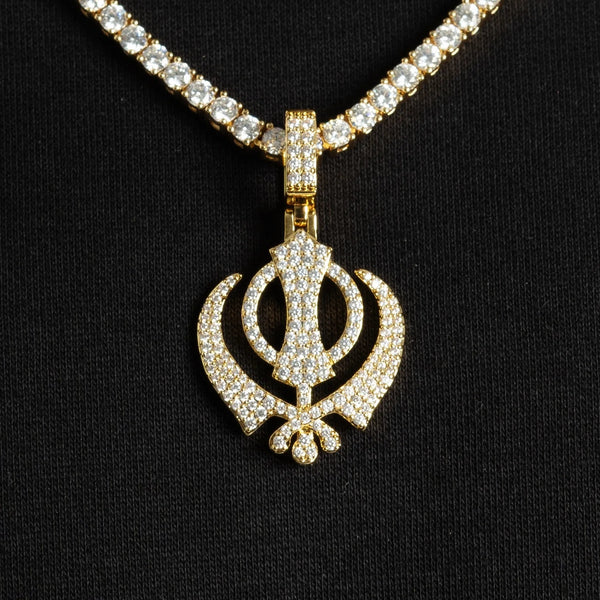Ek Onkar Zircon Tennis Necklace & Bracelet Set | HNS Studio
