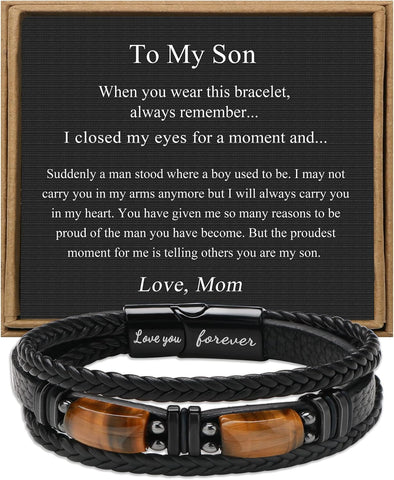 To My Son Never Forget How Much I Love You Braided Bracelet