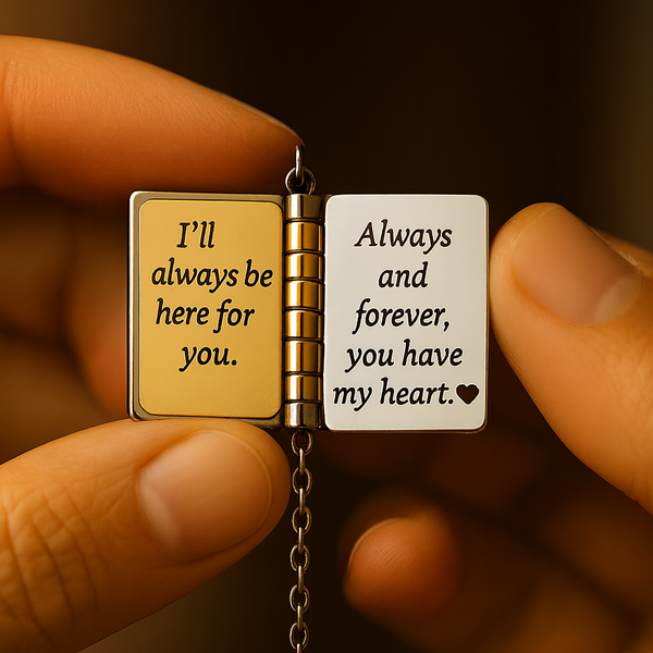 Custom Book Necklace – Personalized Mini Book Pendant Gift for Daughter, Son, Granddaughter, Grandson | HNS Studio