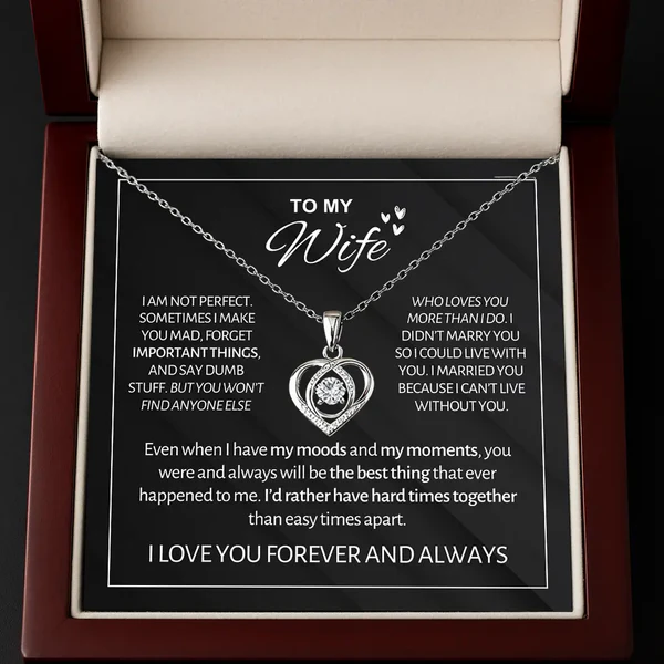 To My Wife Heart Necklace From Husband-Sterling Silver