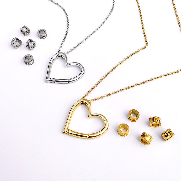 Personalized Family Name Heart Necklace – Kids Names Engraved | Gift for Wife from Husband