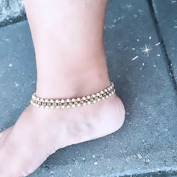 Gold Plated Indian Anklet Pair