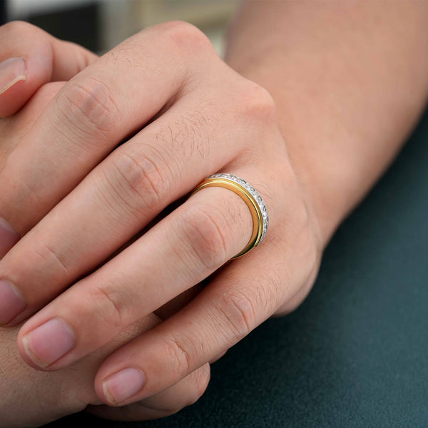 Men Promise Ring Band Sterling Silver