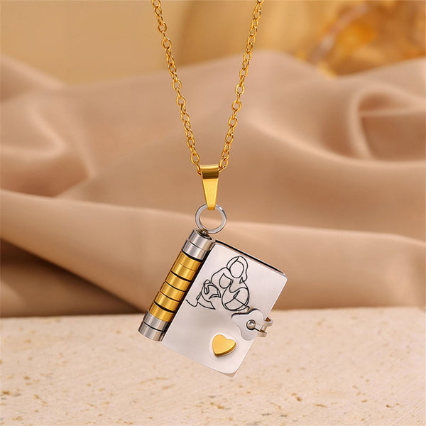 Custom Book Necklace – Personalized Mini Book Pendant Gift for Granddaughter