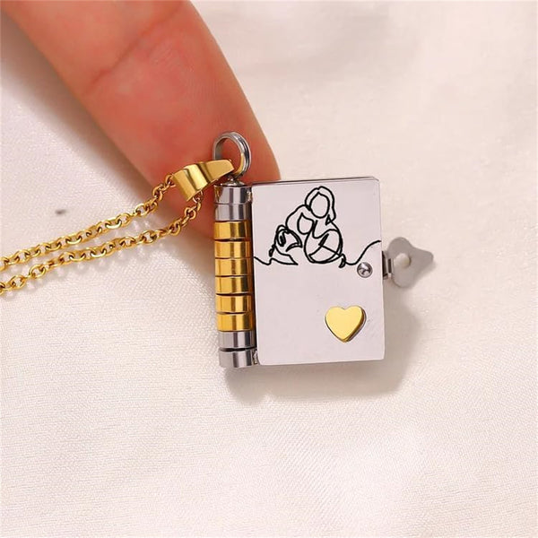 Custom Book Necklace – Personalized Mini Book Pendant Gift for Granddaughter