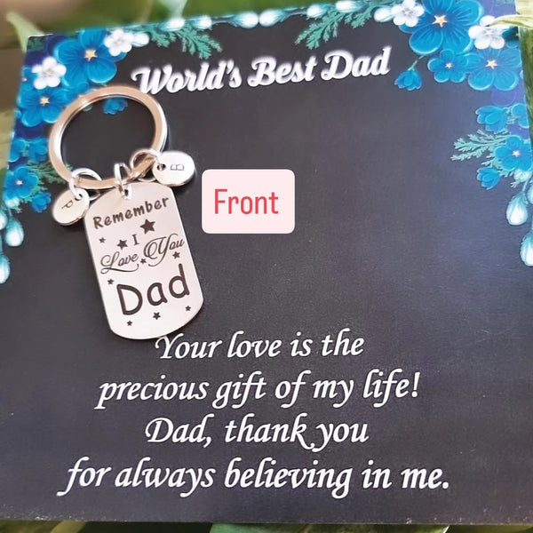 Remember I Love You Dad Keychain- Personalized HNS Studio
