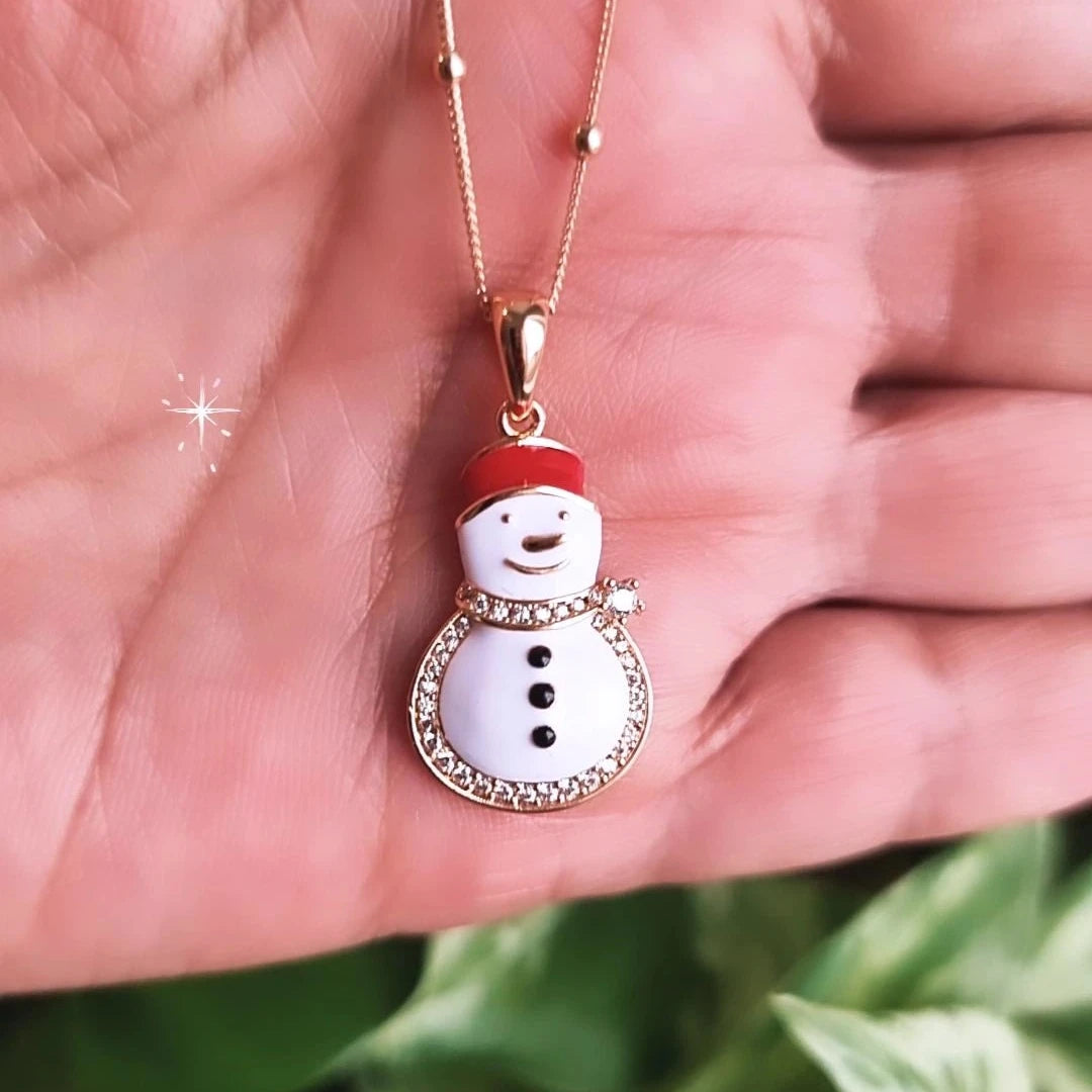 Snowman Pendant Necklace HNS Studio Canada 