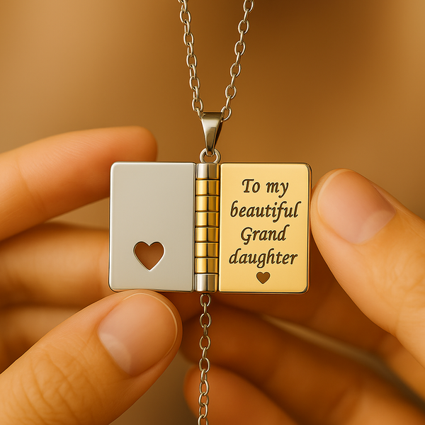 Custom Book Necklace – Personalized Mini Book Pendant Gift for Daughter, Son, Granddaughter, Grandson | HNS Studio