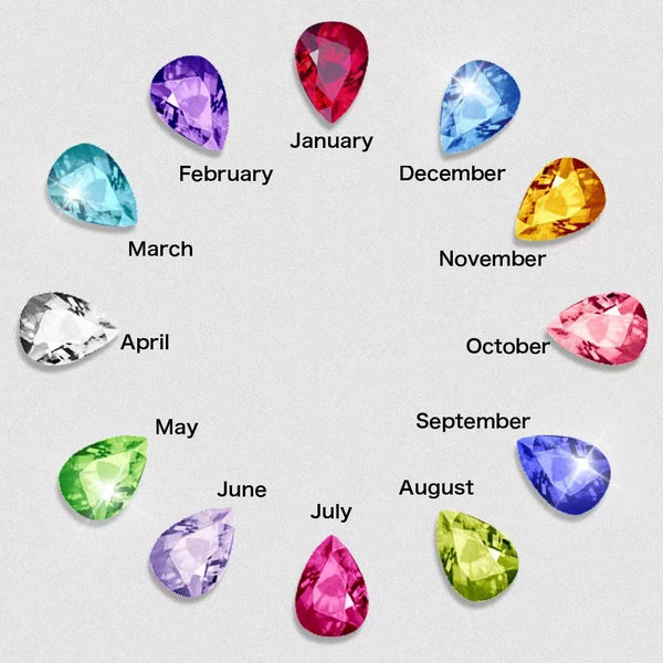 Personalized Heart-Shaped Name Necklace With Birthstones for Wife