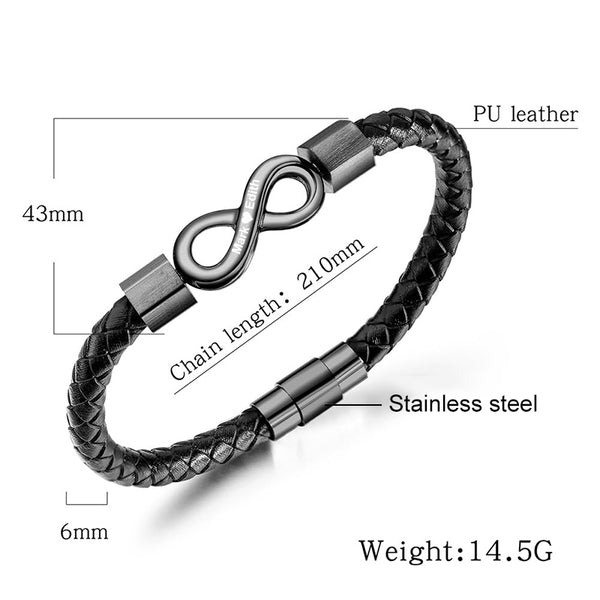 To My Man – Infinity “Love You Forever” Personalized Name Bracelet for Him
