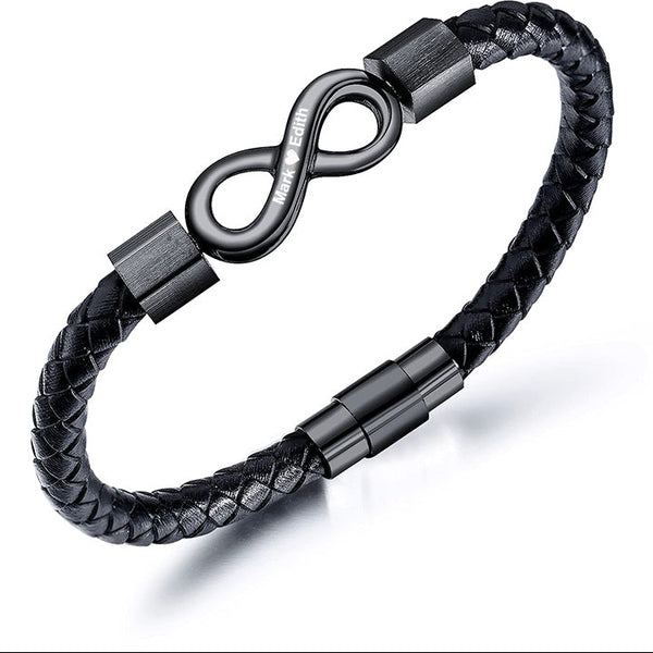 To My Man – Infinity “Love You Forever” Personalized Name Bracelet for Him