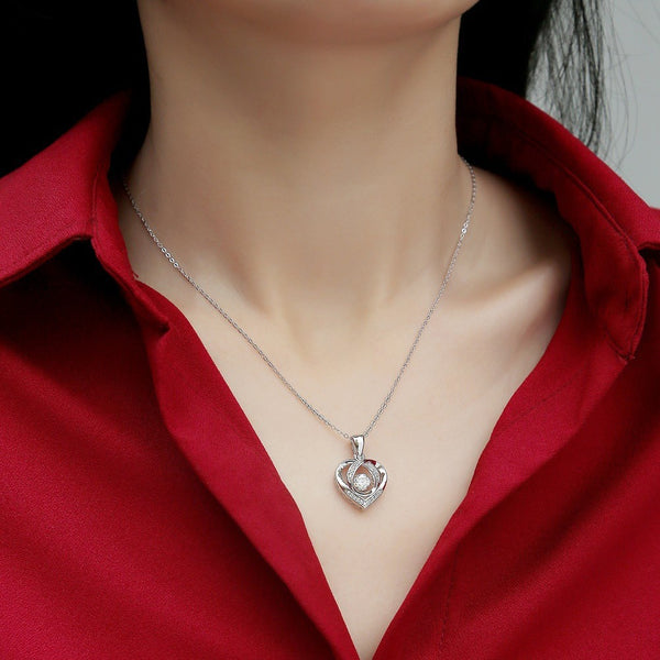 To My Wife Heart Necklace From Husband-Sterling Silver