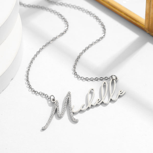 Name Necklace Bling Cubic Zircon