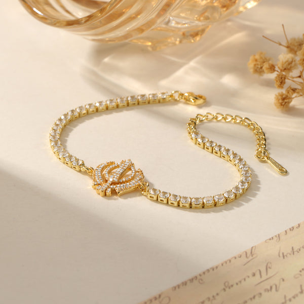 Ek Onkar Zircon Tennis Necklace & Bracelet Set | HNS Studio