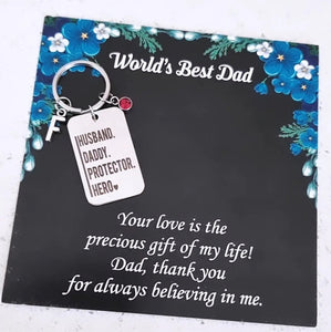 Husband or Daddy Stainless Steel Personalized Keyring