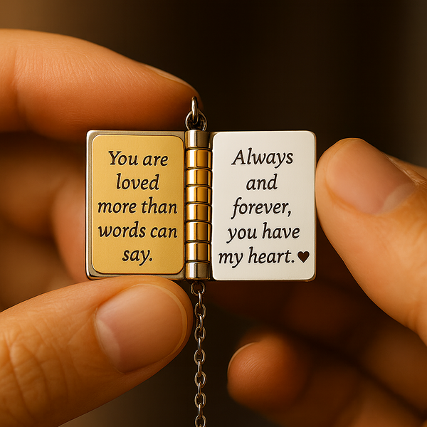 Custom Book Necklace – Personalized Mini Book Pendant Gift for Daughter, Son, Granddaughter, Grandson | HNS Studio