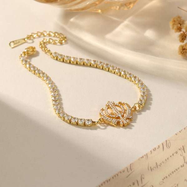 Ek Onkar Zircon Tennis Necklace & Bracelet Set | HNS Studio