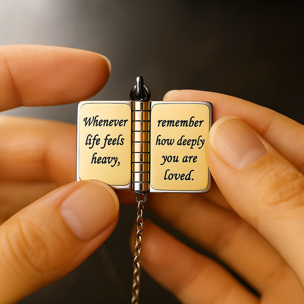Custom Book Necklace – Personalized Mini Book Pendant Gift for Daughter, Son, Granddaughter, Grandson | HNS Studio