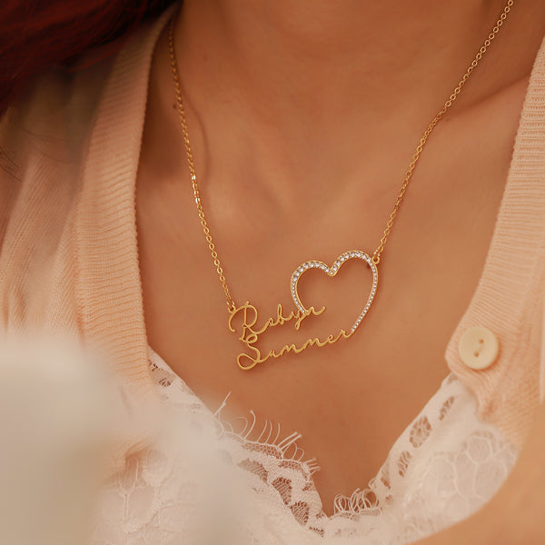 Sparkling Couple Name Necklace