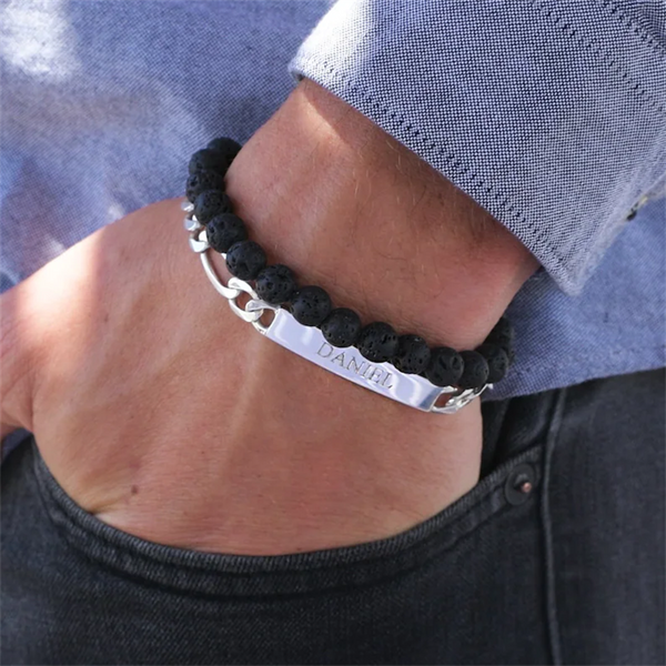 Personalized Sterling Silver Bracelet for Men HNS Studio Canada 