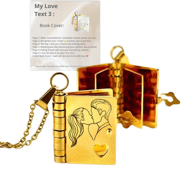 Personalized Book Necklace for Girlfriend – Love Story Pendant
