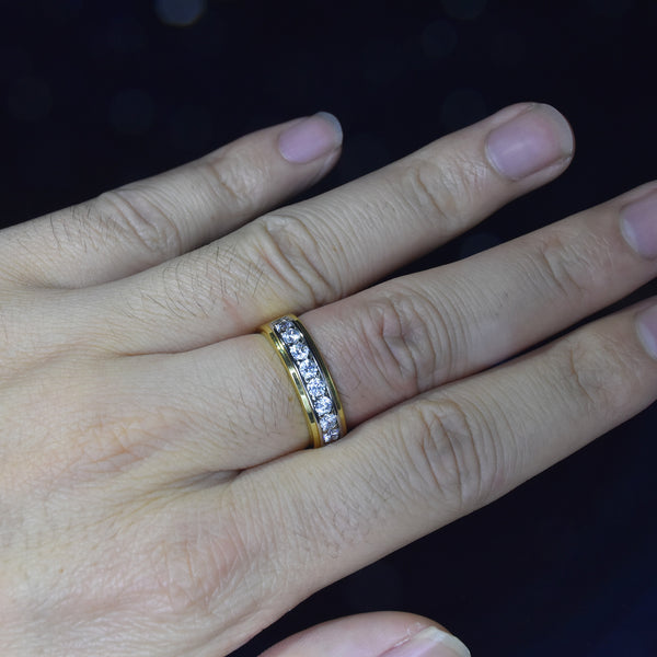 Men Promise Ring Band Sterling Silver