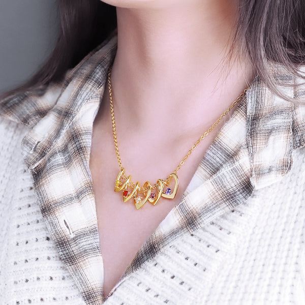 Personalized Mom Necklace with Kids’ Names & Birthstones – Custom Mother’s Day Gift