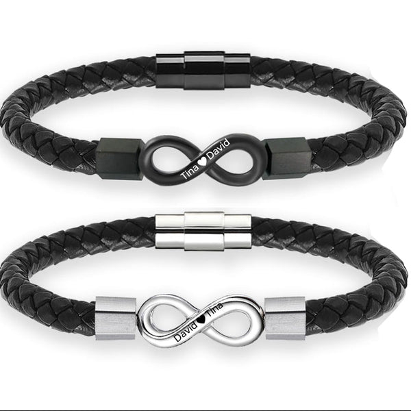 To My Man – Infinity “Love You Forever” Personalized Name Bracelet for Him