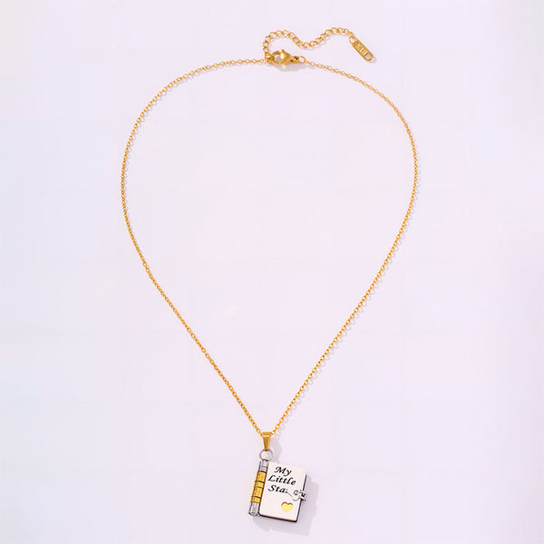 Custom Book Necklace – Personalized Mini Book Pendant Gift for Daughter, Son, Granddaughter, Grandson | HNS Studio