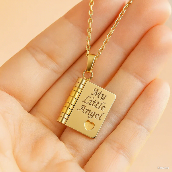 Custom Book Necklace – Personalized Mini Book Pendant Gift for Daughter, Son, Granddaughter, Grandson | HNS Studio