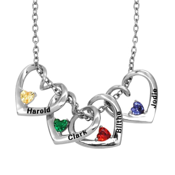 Personalized Mom Necklace with Kids’ Names & Birthstones – Custom Mother’s Day Gift