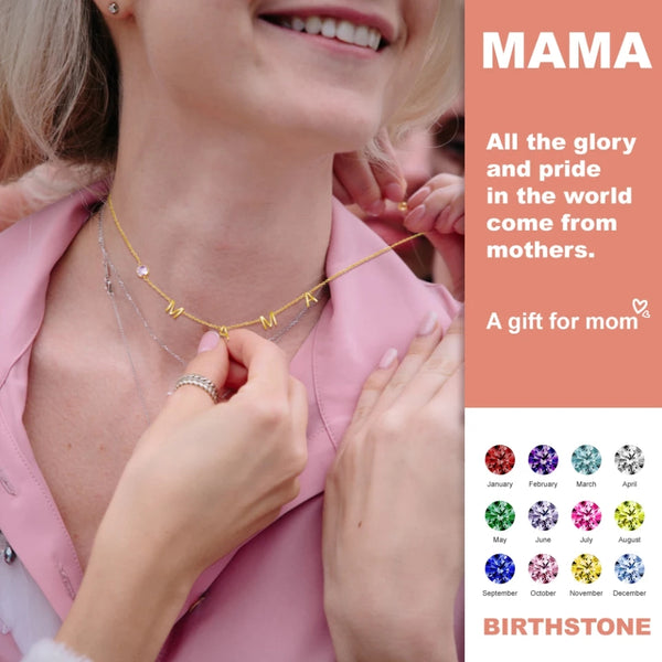 Mama Necklace with Birthstone