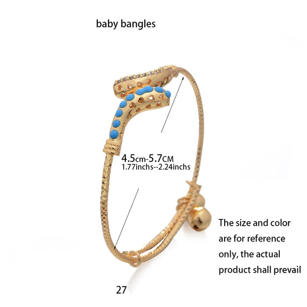 Baby Bracelet, Gold Plated Bangles For  2-10 Years Old Girls HNS Studio Canada 