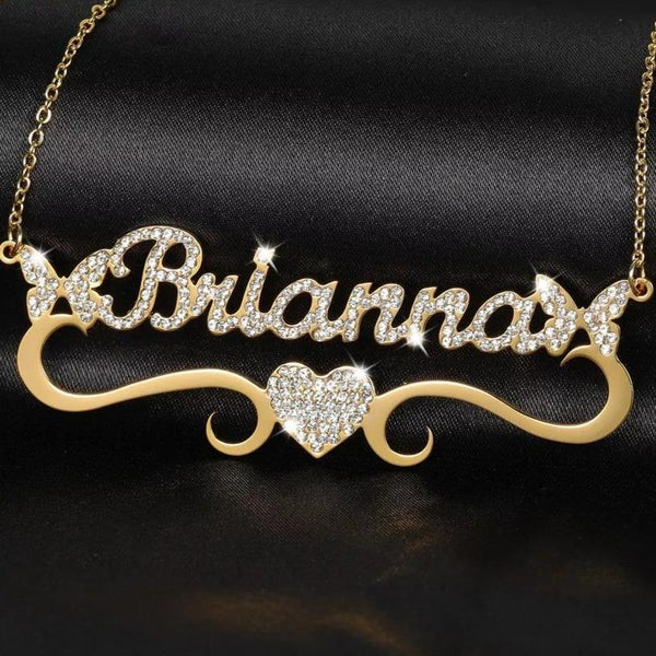 Butterfly Name Necklace with Cubic Zirconia HNS Studio Canada 