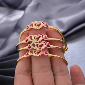 Pink Baby Bracelet, Gold Plated Bangles For  2-10 Years Old Girls HNS Studio Canada 