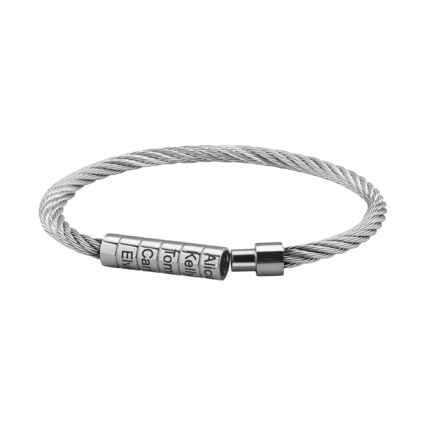 Men Stainless Steel Bracelet with Name Beads HNS Studio Canada 