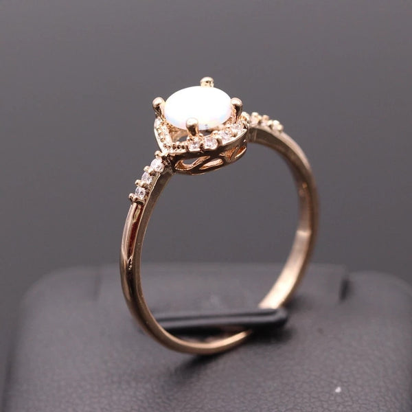 Opal stone Rose gold Ring - HNS Studio