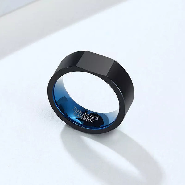 Personalized Engrave Ring for Men Black- Tungsten HNS Studio Canada 