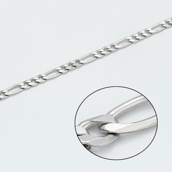 Stainless Steel Flat Figaro Chain Necklace-3mm