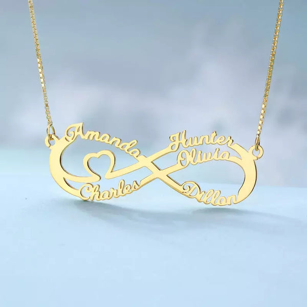 Gold Plated Sterling Silver Personalized Infinity Name Necklace