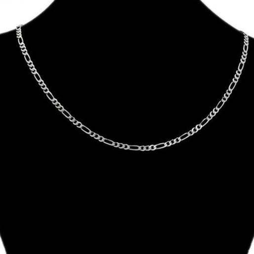 Stainless Steel Flat Figaro Chain Necklace-3mm