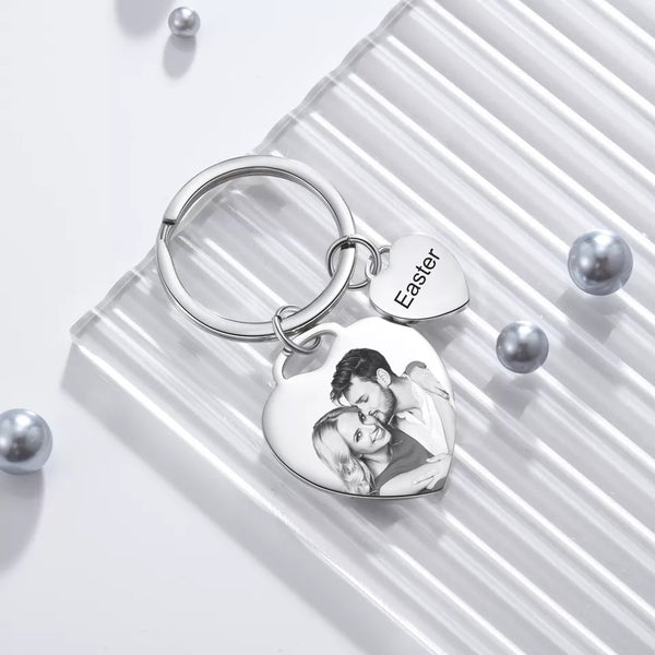 Photo Calendar Keychain with Heart Charm- Anniversary Gift HNS Studio Canada 