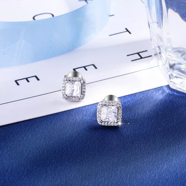 Sterling Silver Square Studs